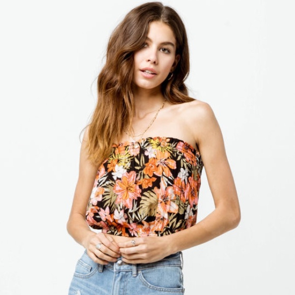NWT Billabong Hung Up Tropical Tube Top 🌴